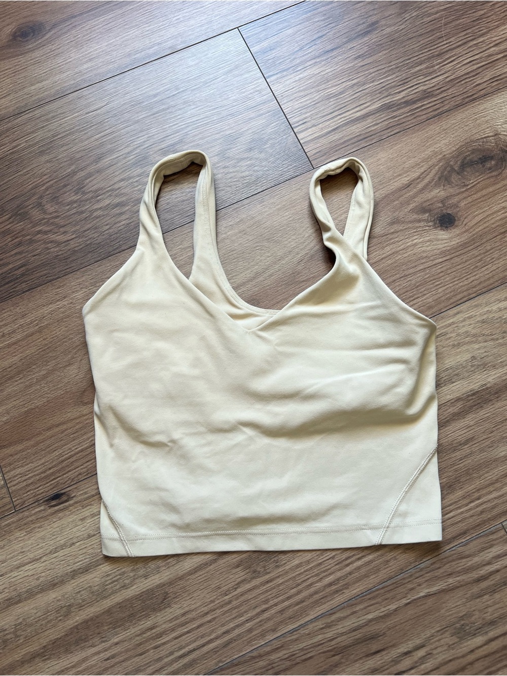 lululemon Align Tank Top Light Support Nude Beige V Neck Crop Bra 4